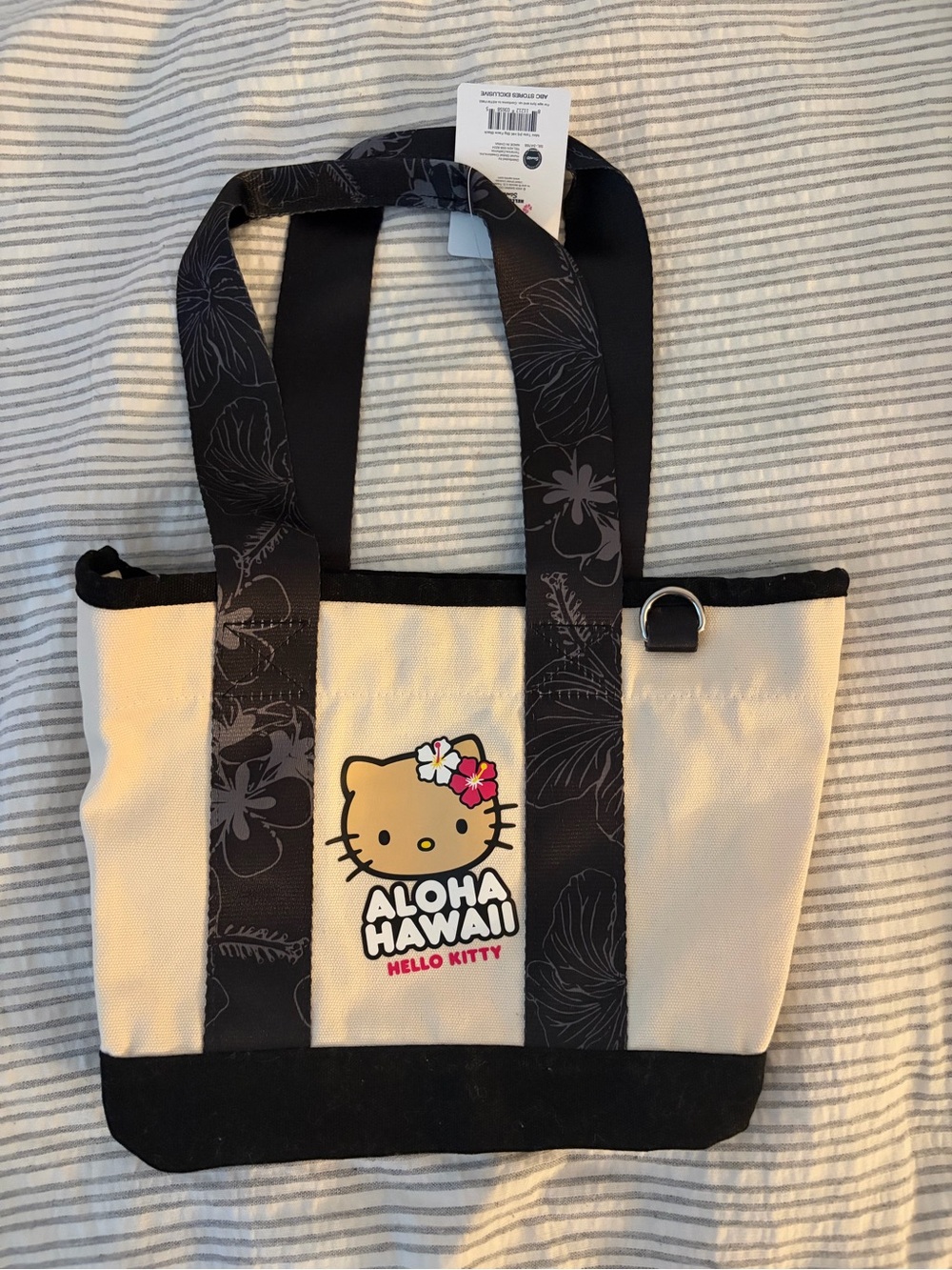 Hello Kitty Canvas Aloha Tote - Cream & Black